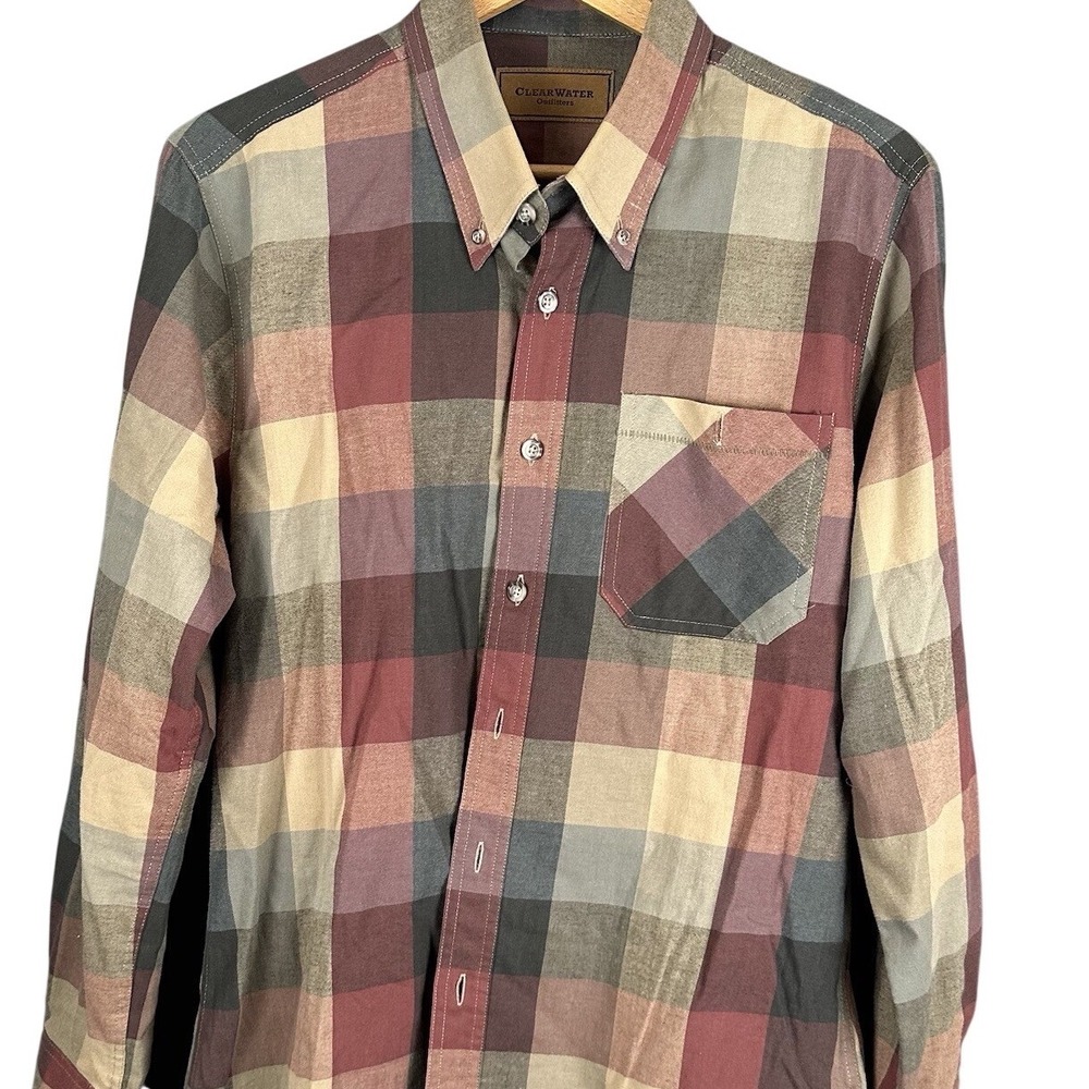 Clearwater Outfitters Mens Plaid Button Down Shirt Medium Multicolor Cotton L/S